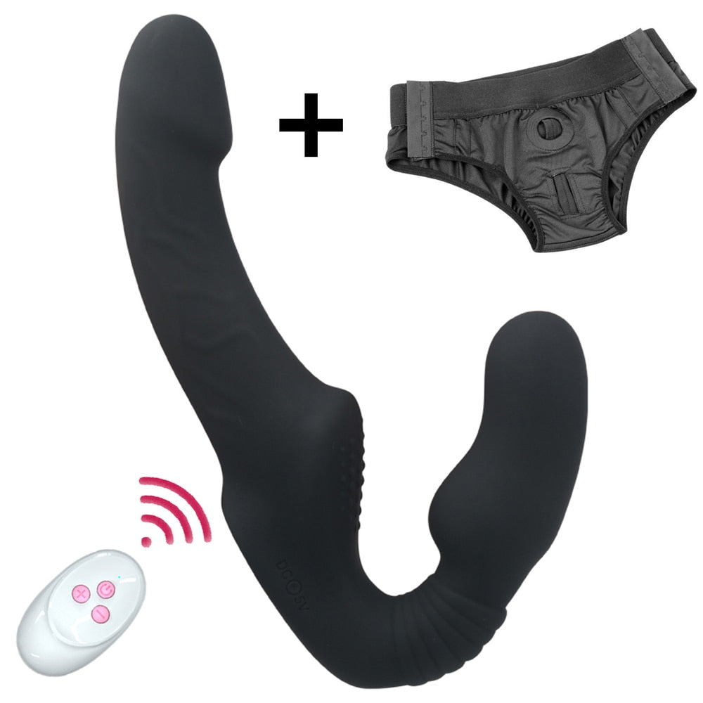 10 Speeds Strapless Strapon Dildo Vibrator