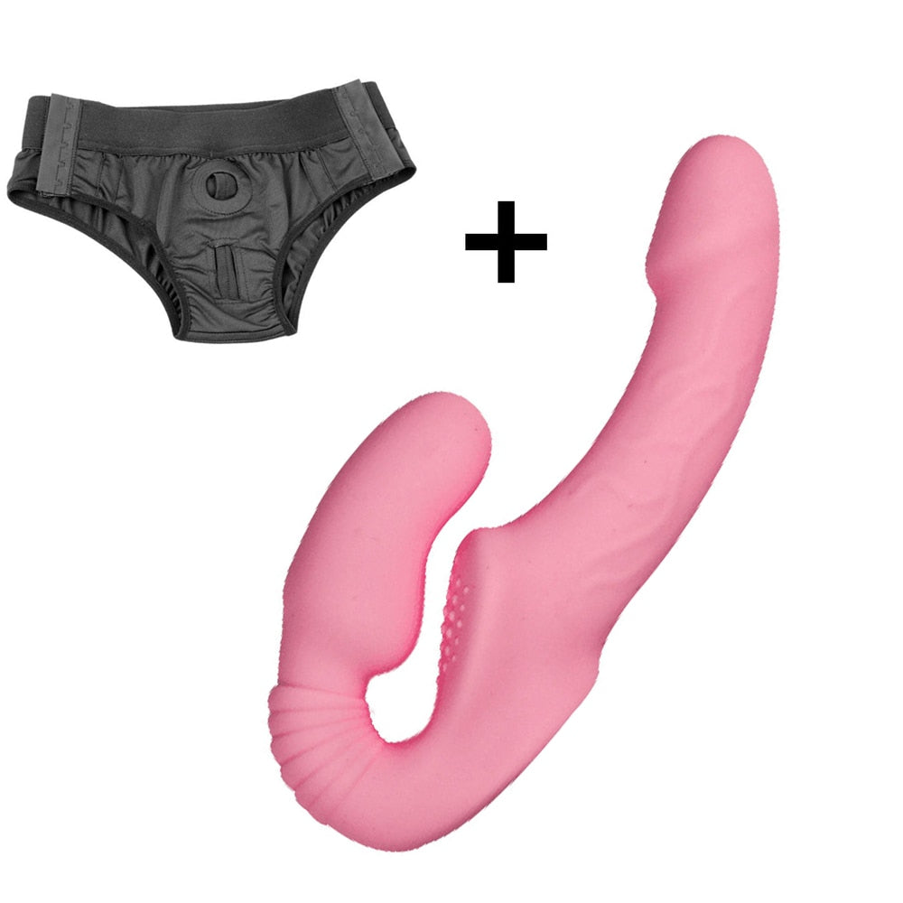 10 Speeds Strapless Strapon Dildo Vibrator