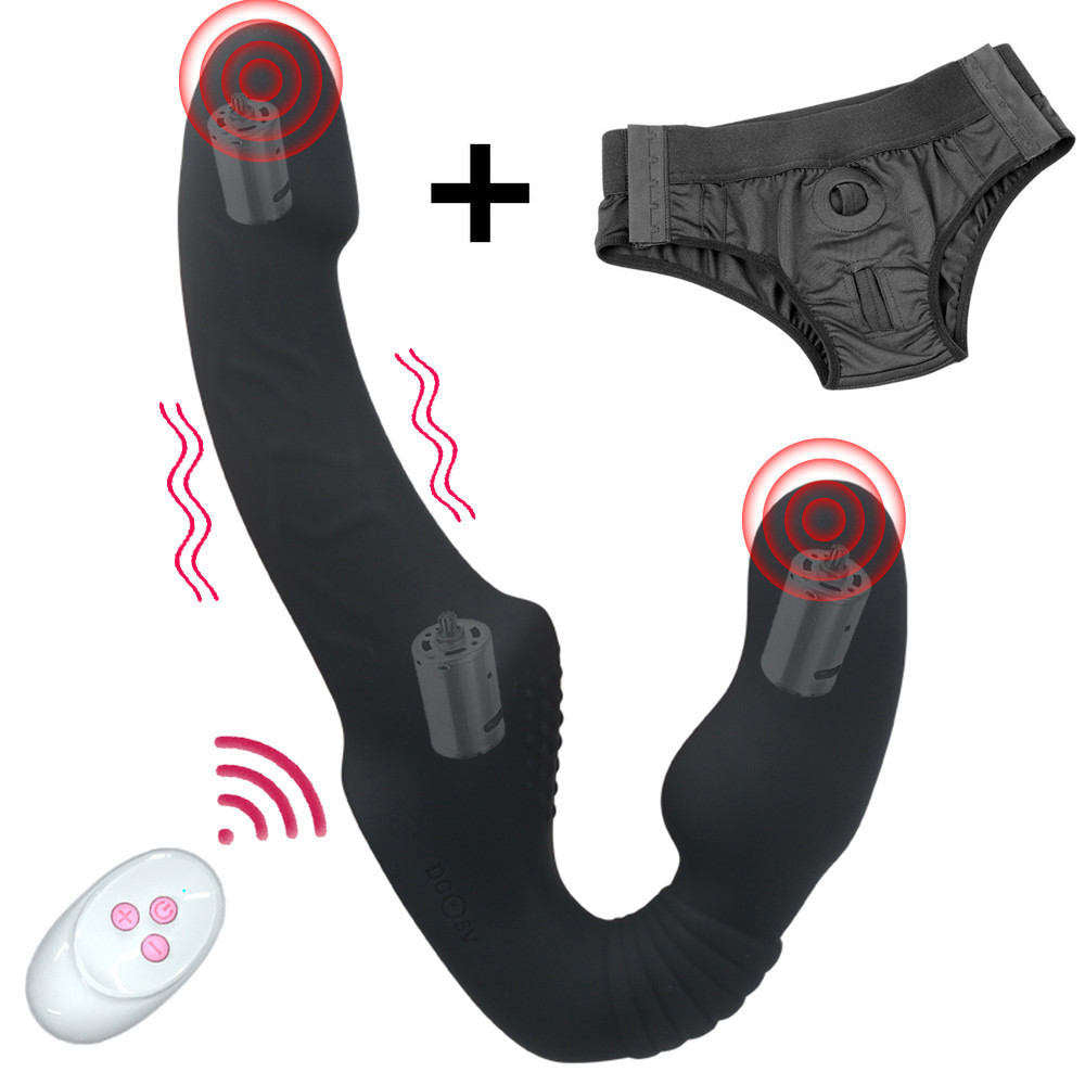 10 Speeds Strapless Strapon Dildo Vibrator