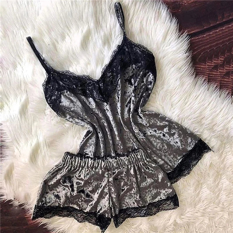 Sleep Wear Camisole Bow Shorts Set