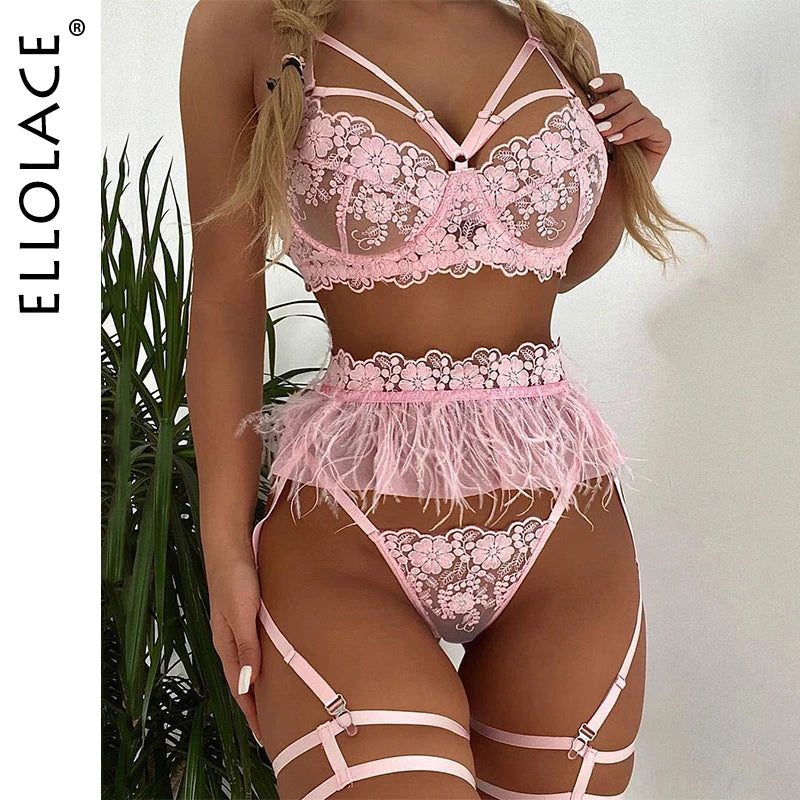 Sexy Feather Lingerie Set