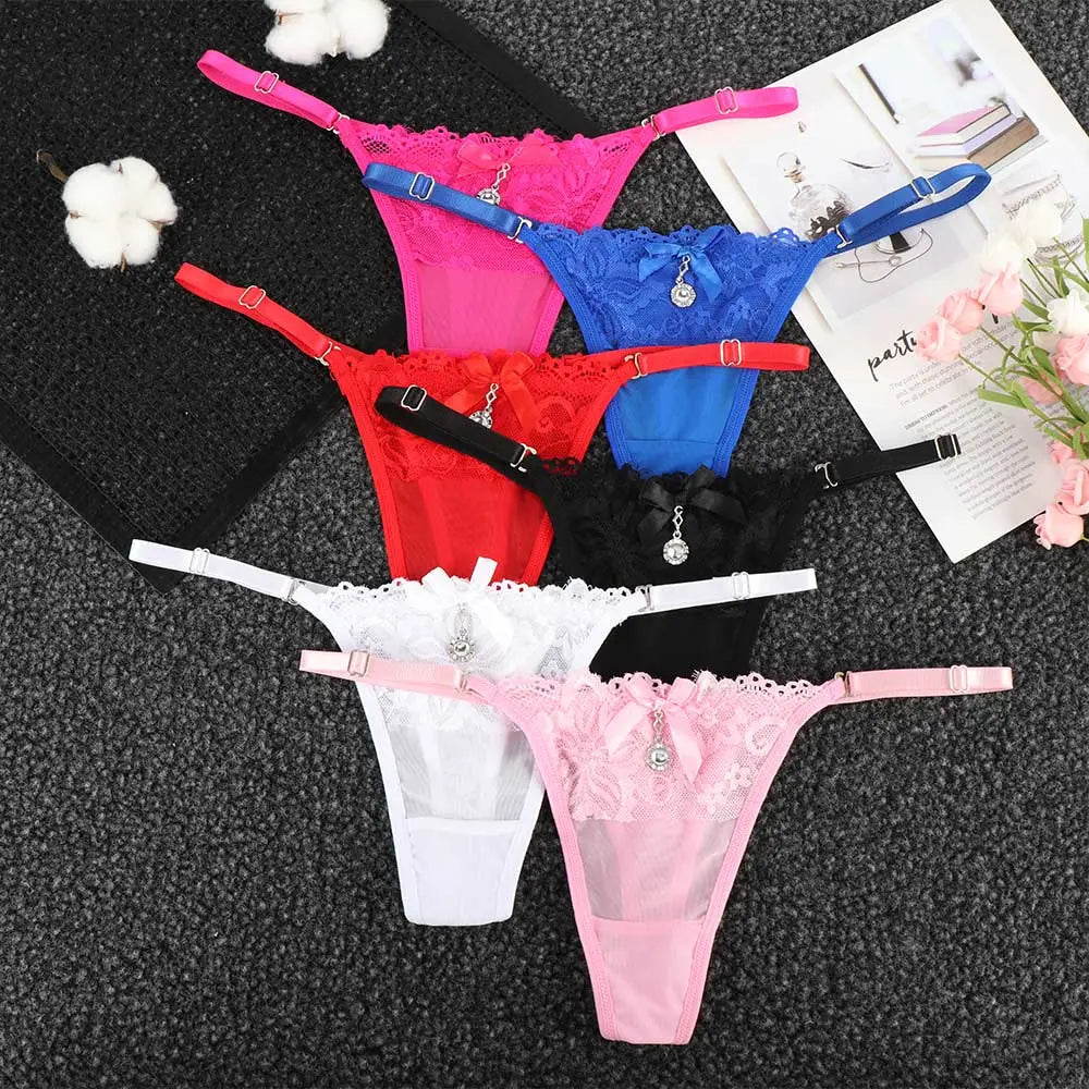 Thong Pearl Pendant Lace Panties