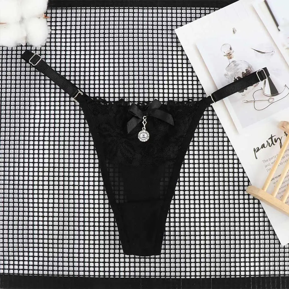 Thong Pearl Pendant Lace Panties