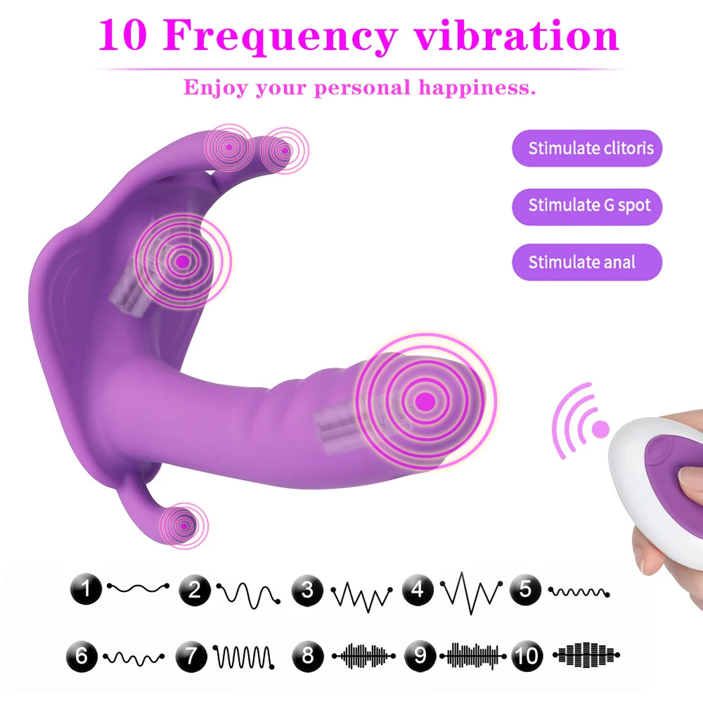 Butterfly Wearable Dildo Vibrator with Wireless Remote Control