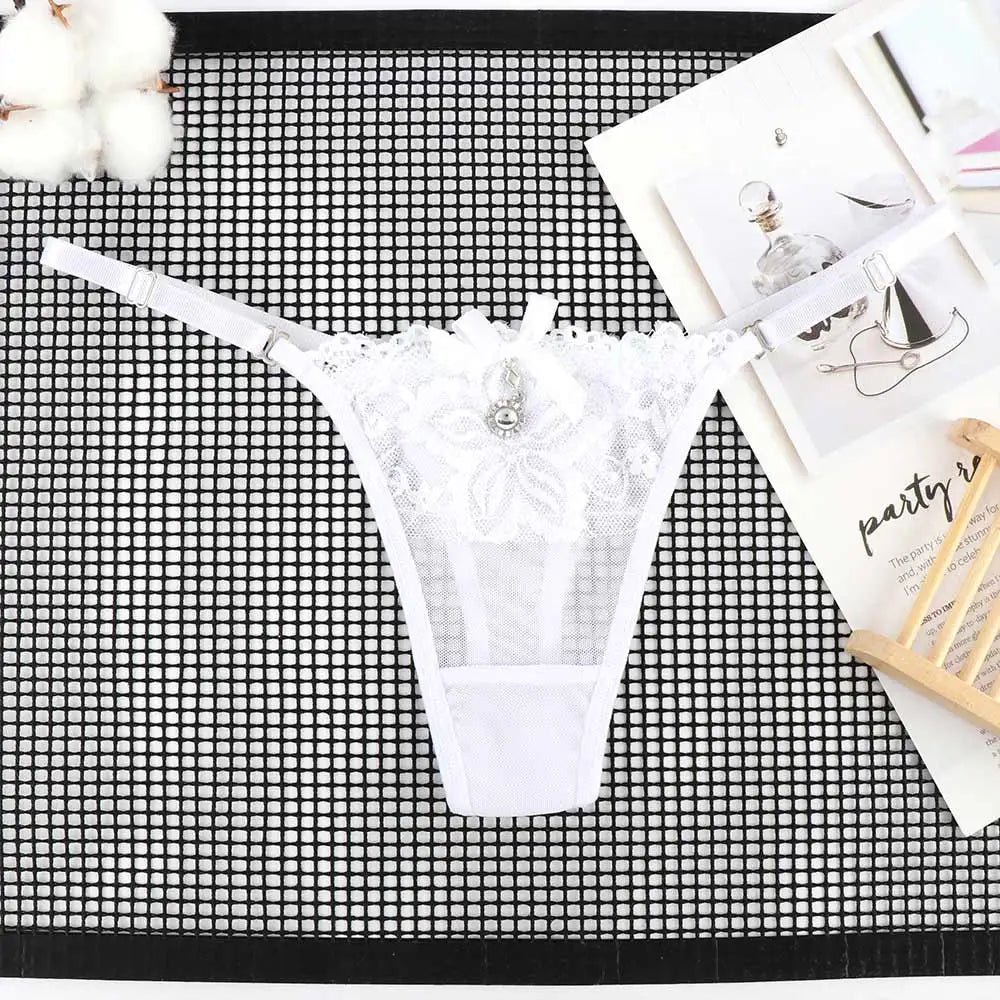 Thong Pearl Pendant Lace Panties