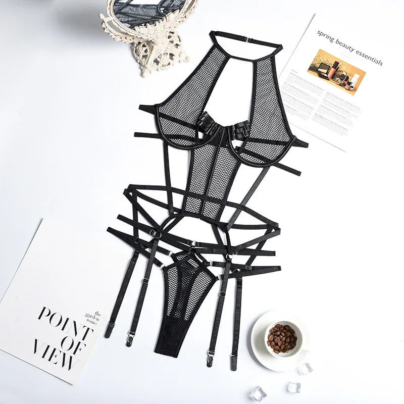 Hallow Out Bandage Lingerie Set