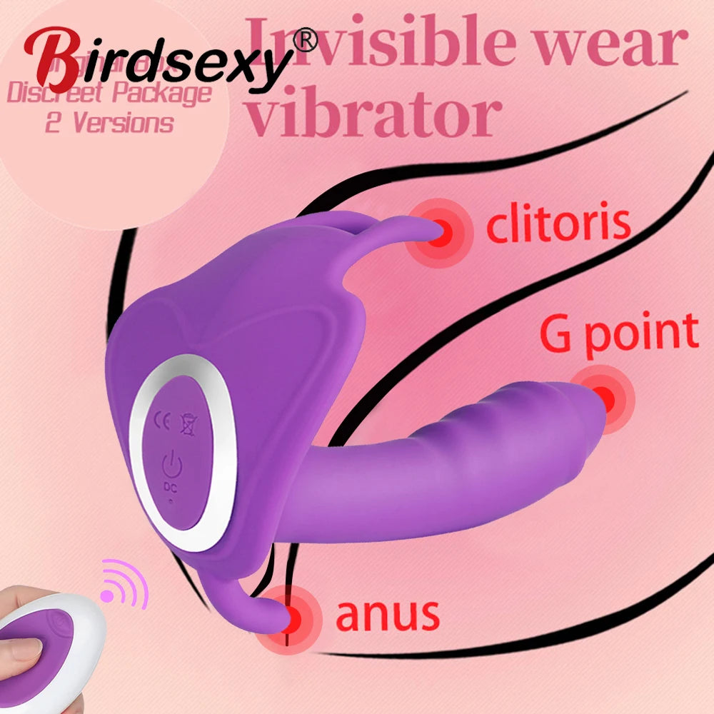 Butterfly Wearable Dildo Vibrator with Wireless Remote Control