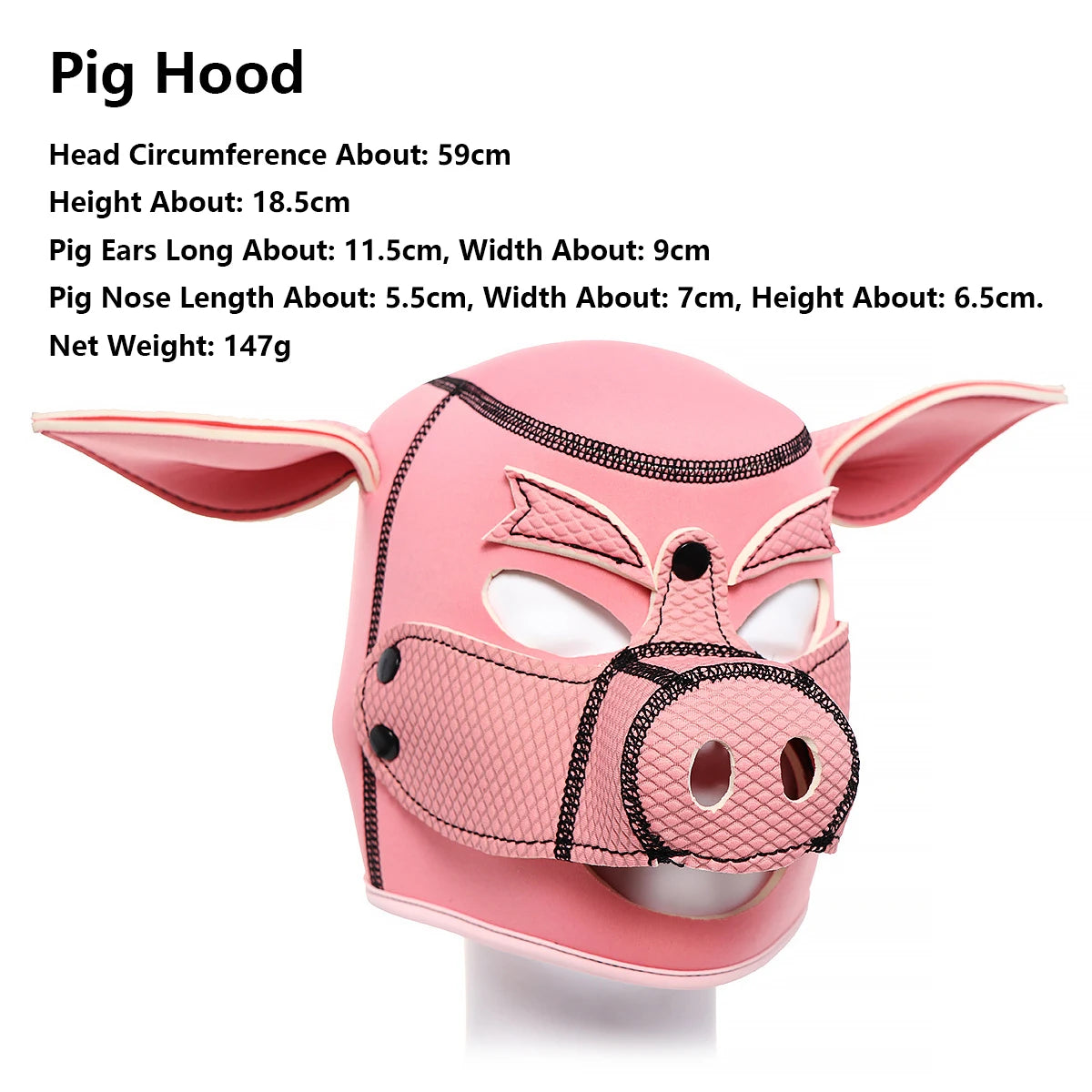 Pink Pig Hood Mask