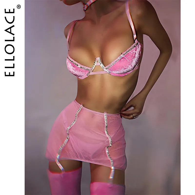 Plush Velvet Lingerie Set