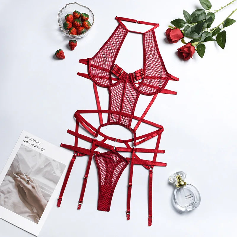 Hallow Out Bandage Lingerie Set