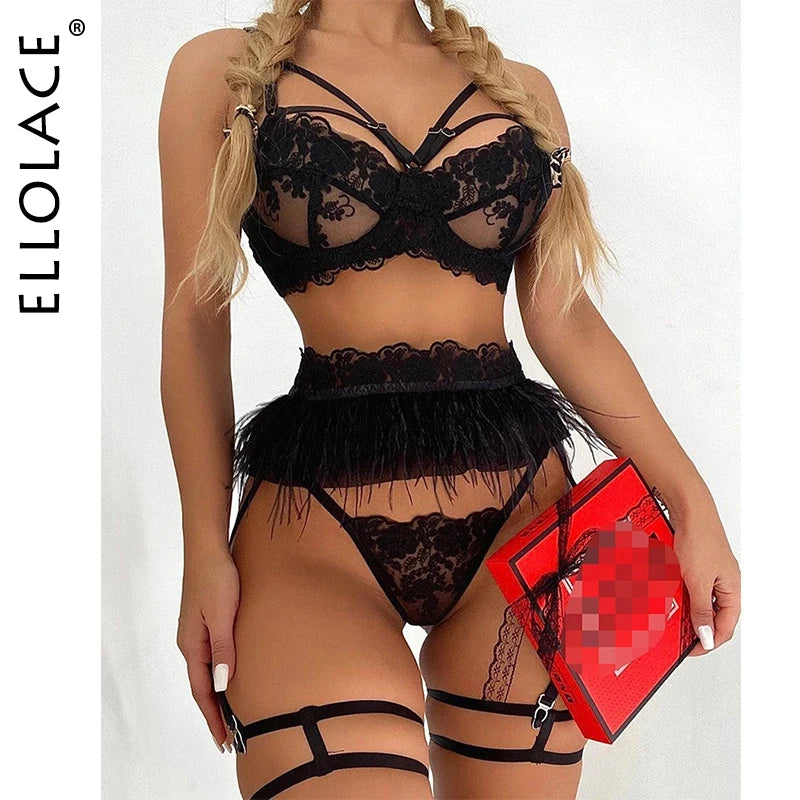 Sexy Feather Lingerie Set