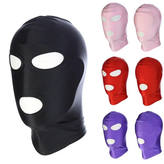 Erotic Latex Leather Fetish Open Mouth Hood Mask