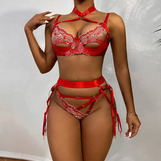 Floral Bandage Girl Lingerie Set