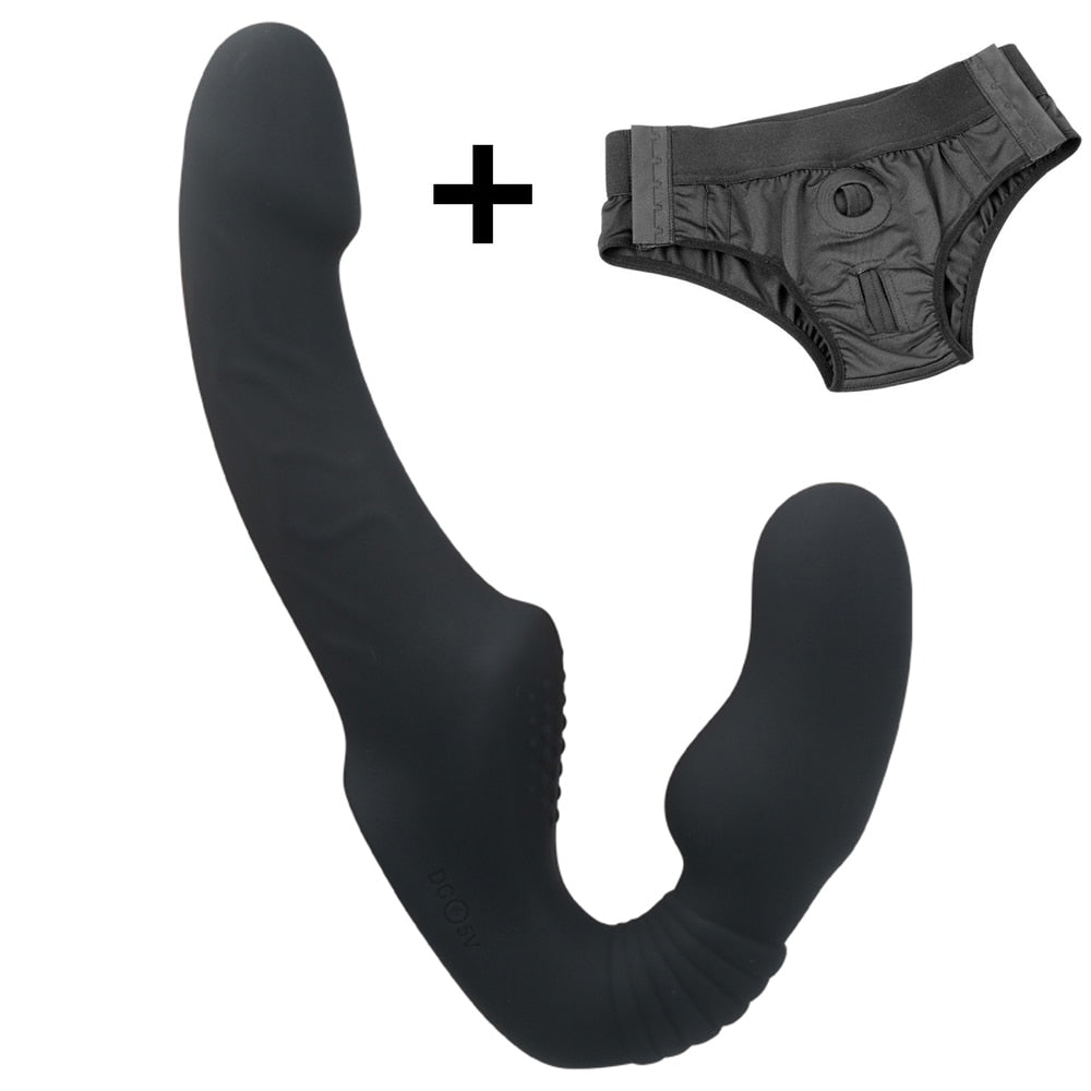 10 Speeds Strapless Strapon Dildo Vibrator