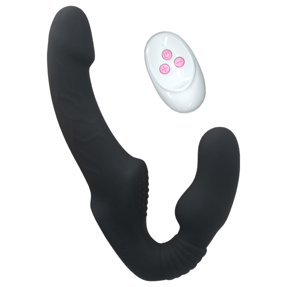 10 Speeds Strapless Strapon Dildo Vibrator
